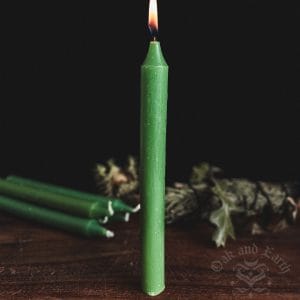 green chime candle, spell candles, witch candles, australian witchcraft supplies, adelaide witchcraft shop, folk herbalism australia, australian herbalism, pagan supplies, herbal supplies, wicca supplies