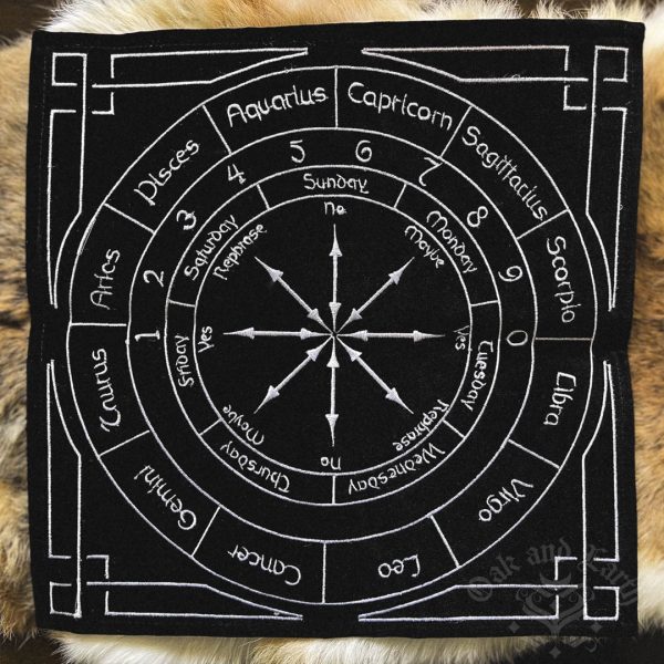 Astrology Divination Mat, pendulum australia, australian witchcraft supplies, adelaide witchcraft shop, folk herbalism australia, australian psychics, pagan supplies, tarot supplies, wicca supplies