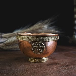 Copper Pentagram Offering Bowl, witchcraft altar, witch tools, australian witchcraft supplies, adelaide witchcraft shop, folk herbalism australia, australian herbalism, pagan supplies, herbal supplies, wicca supplies