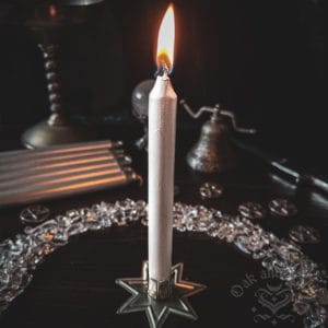 silver chime candle, spell candles, witch candles, australian witchcraft supplies, adelaide witchcraft shop, folk herbalism australia, australian herbalism, pagan supplies, herbal supplies, wicca supplies