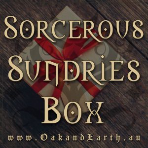 Sorcerous Sundries Box, witchcraft mystery box, australian witchcraft supplies, adelaide witchcraft shop, folk herbalism australia, australian psychics, pagan supplies, tarot supplies, wicca supplies